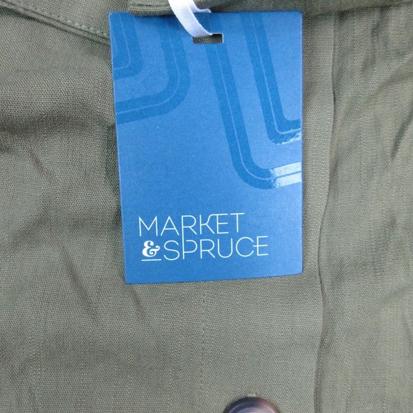 Market & Spruce Skirt Womens Medium Petite Green Button Front Midi Rayon NWT - Picture 13 of 16